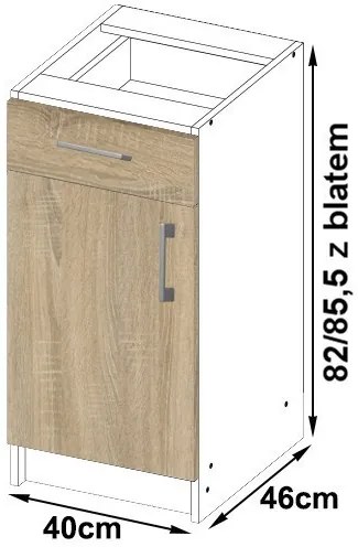 Kuchynská linka Artus S40 D1SZ1 + pracovní deska Lima