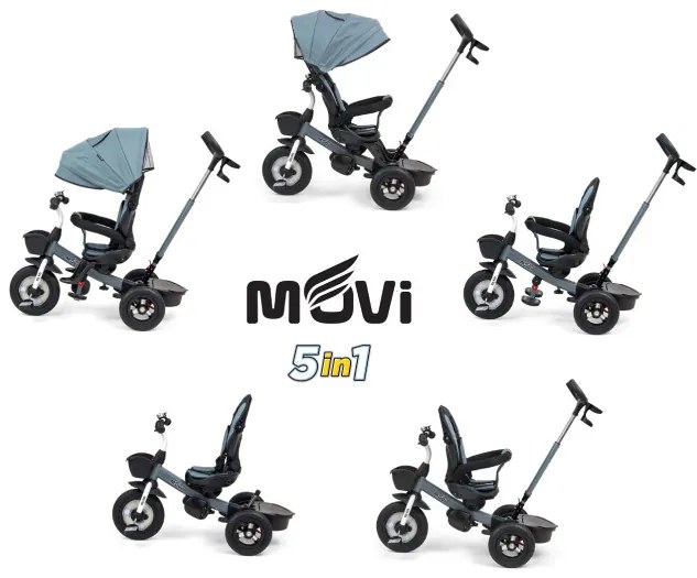 Detská trojkolka Movi sivá