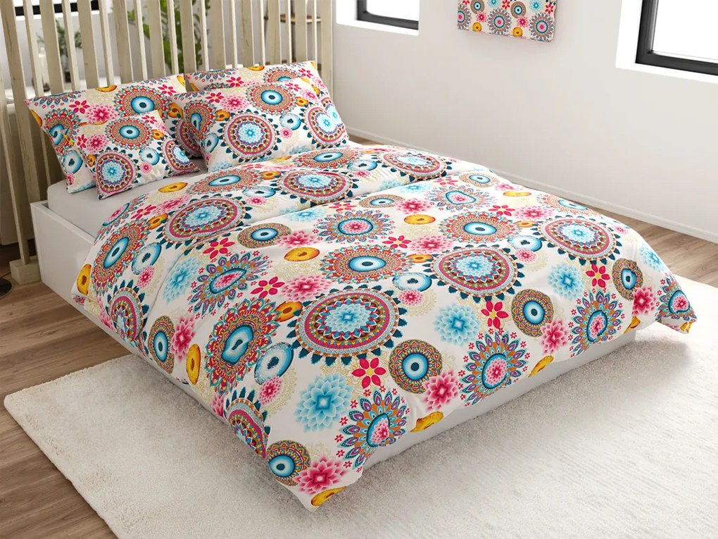 Obliečky z mikrovlákna GEOMANDALA farebné Rozmer obliečky: 2 ks 70 x 90 cm | 200 x 220 cm