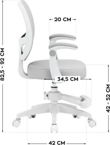 Detská otočná stolička Mark Adler Junior 3.1 Grey
