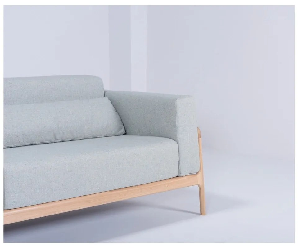 Modrosivá pohovka s konštrukciou z dubového dreva Gazzda Fawn, 240 cm