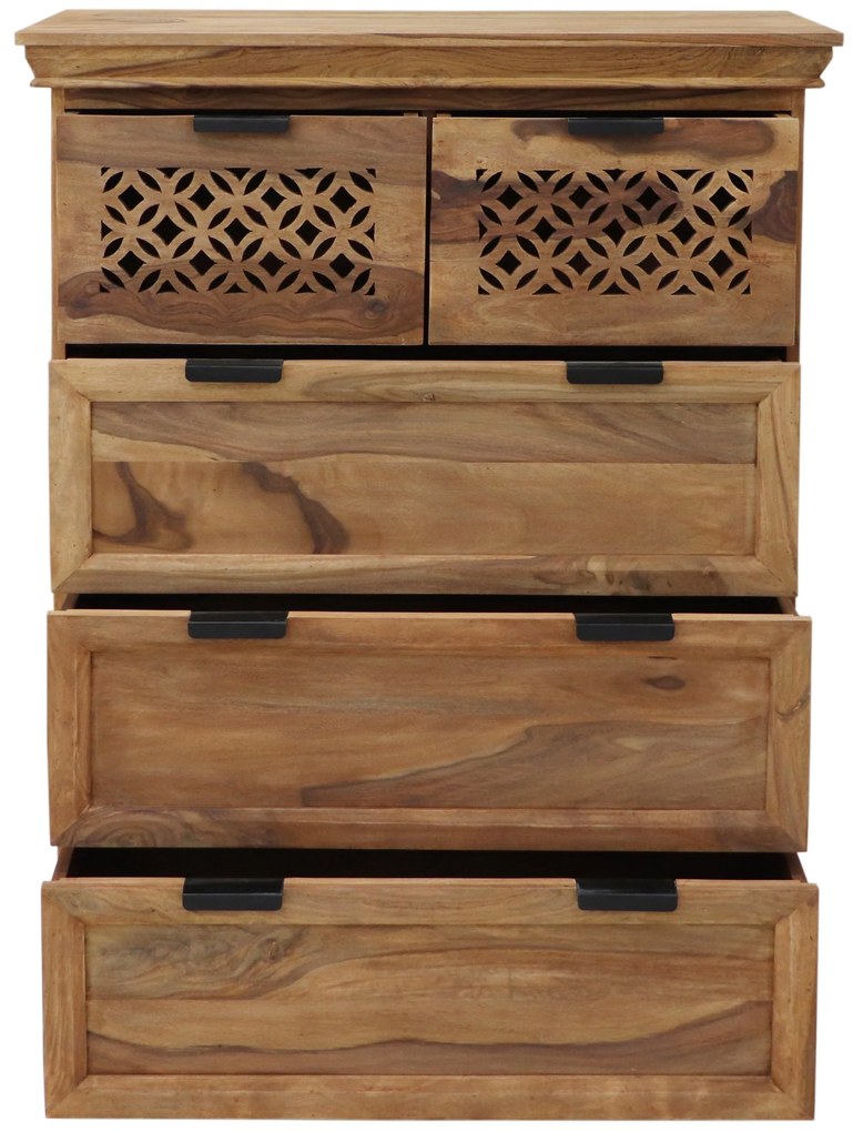 furniture-nabytek.cz - Vysoká komoda so zásuvkami z masívu palisander 90x45x110