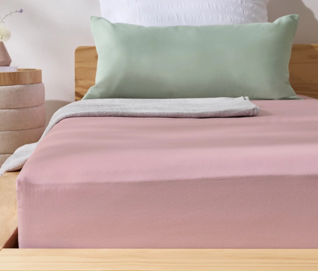 Napínacia posteľná plachta z mikrovlákna, ružová, štandardná veľkosť