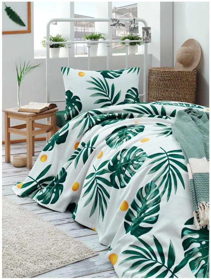 Bavlnená prikrývka cez posteľ Muniro Jungle, 160 × 235 cm