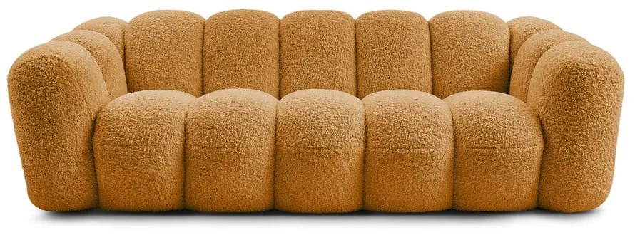 Pohovka z textílie buklé v horčicovej farbe 232 cm Hippolyte – Bobochic Paris