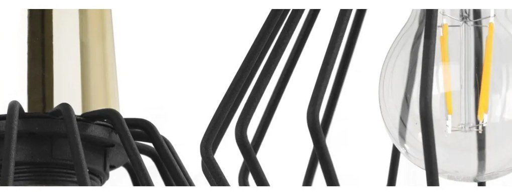 Závesné svietidlo Nuvola 5, 1x čierne drôtené tienidlo, lp, g