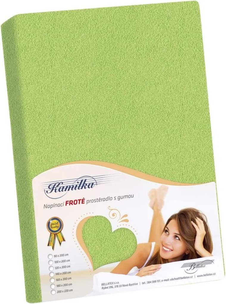 Bellatex Froté prestieradlo Kamilka olivová, 120 x 200 cm