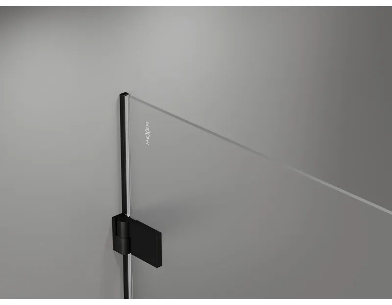 Mexen Lunar-B Duo výklopný sprchový kút 100 x 80 cm, číre sklo, čierna matná, 832-100L-080P-70-00
