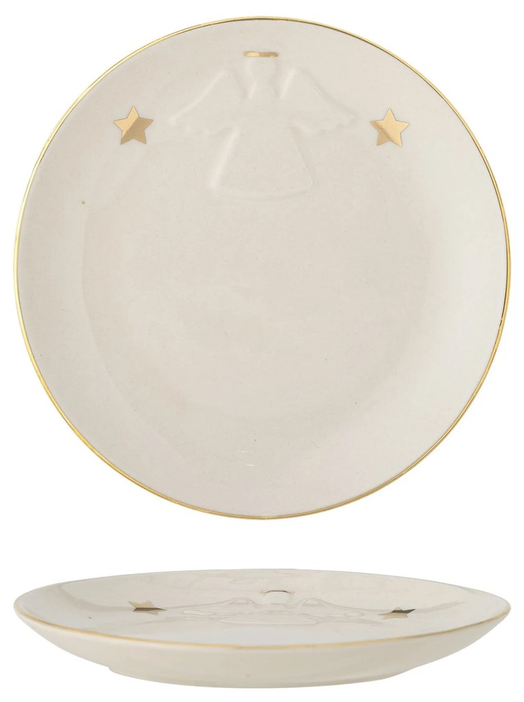 Bloomingville Kameninový tanier Starry White 16 cm