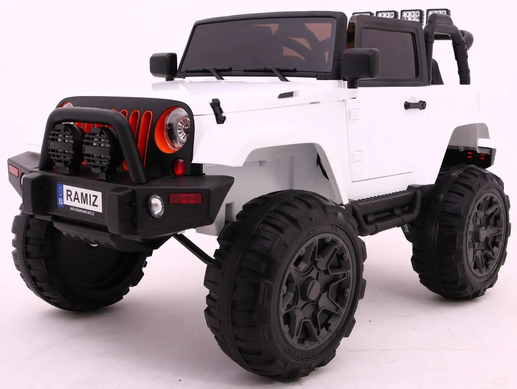 RAMIZ ELEKTRICKÉ AUTÍČKO JEEP ALL TERRAIN - NELAKOVANÉ - BIELE - 2 x 45W - 12V/7Ah - 2022