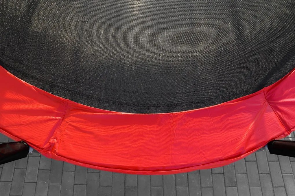 Trampolína G21 SpaceJump, 366 cm, červená, so sieťou+ schody