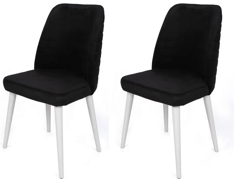 Súprava jedálenských stoličiek Tutku Black and White, 2 ks