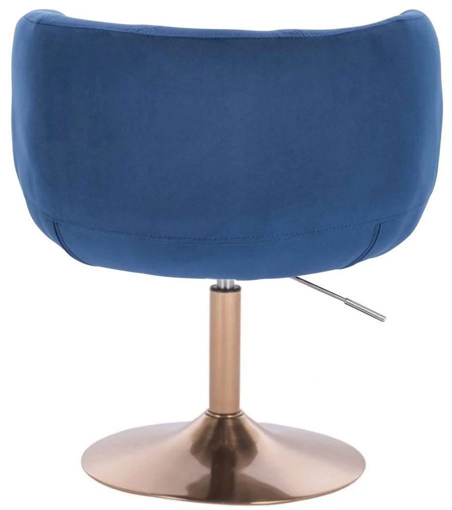 LuxuryForm DESIGN Kreslo MONTANA VELUR na zlatom tanieri - modré