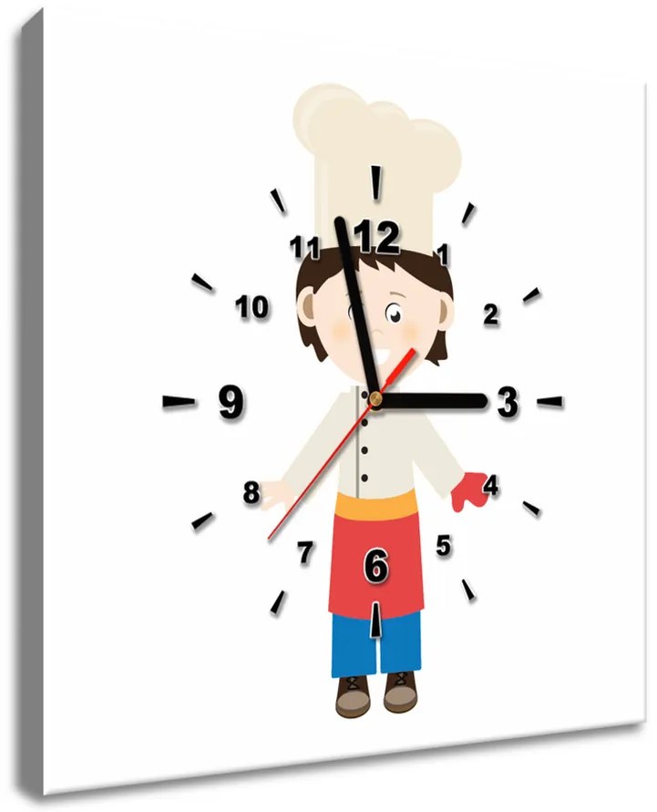 Gario Obraz s hodinami Malý kuchár Rozmery: 30 x 30 cm