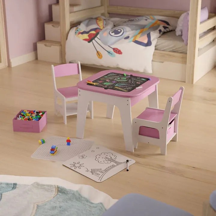 InternetovaZahrada Detský drevený set Milou - ružový