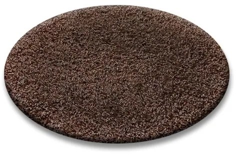 Okrúhly koberec SHAGGY Hiza 5cm hnedý