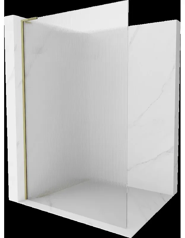 Mexen Kioto L sprchová zástena Walk-in 90 x 200 cm, priesvitná, zlatá - 800-090-103-50-09
