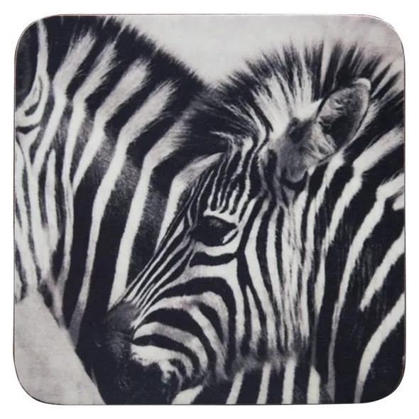 6 ks pevné korkové podtácky Zebras - 10 * 10 * 0,4 cm