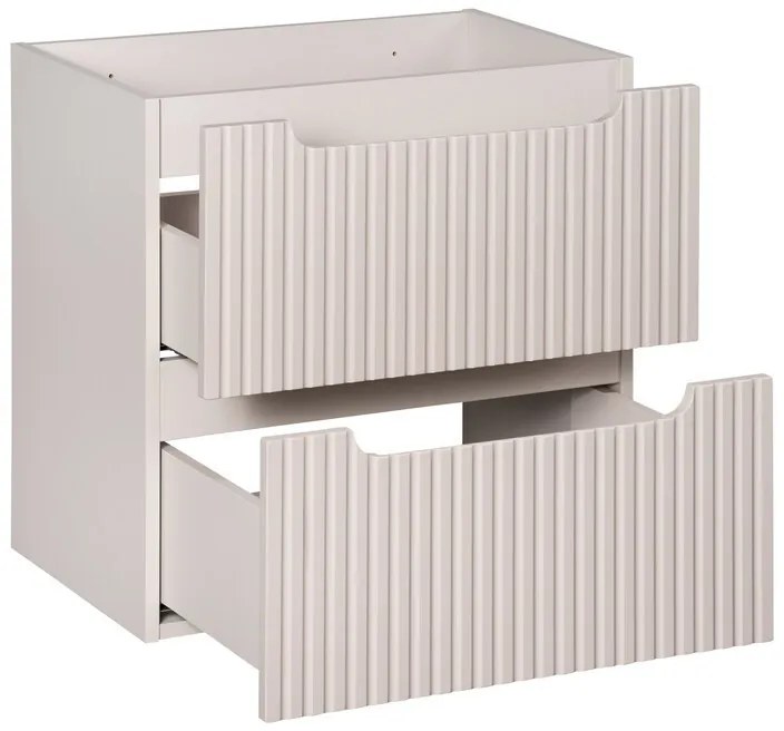 Závěsná skříňka pod umyvadlo Nova Cashmere s deskou a košem na prádlo 100 cm kašmírová/dub casella