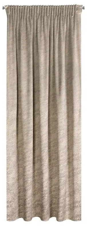 Tmavo béžový zamatový záves RIVA s mramorovým vzorom 140x270 cm