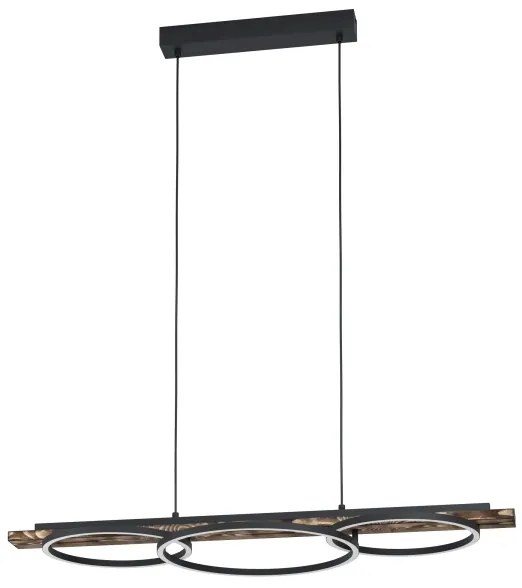 Eglo 99624-LED Stmievateľný luster BOYAL 2xLED/12,5W/230V+LED/15,5W hnedá/čierna