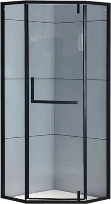 BPS-koupelny Päťuholníkový sprchovací kút HYD-PK4026B 90x90 čierna/transparent - bez vaničky