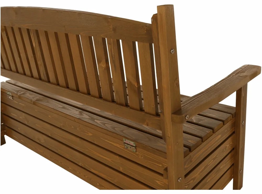 Záhradná lavička s úložným priestorom Amula 150 cm - hnedá