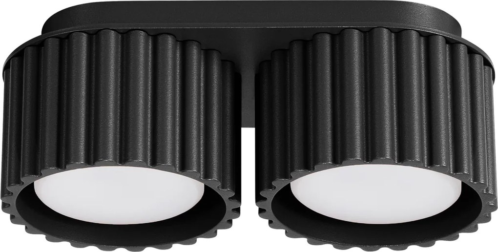 Stropné svietidlo Aura, 2x čierne hliníkové tienidlo, (6 cm)