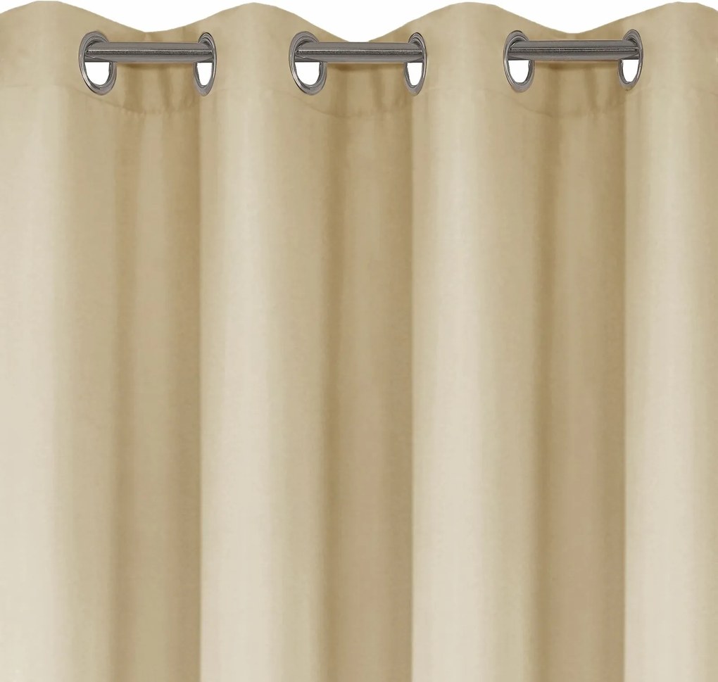 KRÁTKY ZÁVES NA KRÚŽKOCH RITA 140X175 CM BÉŽOVÁ