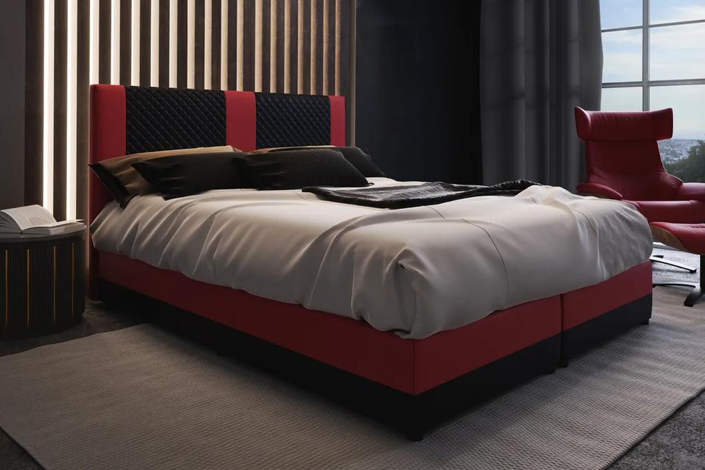 Najlacnejsinabytok PEDRO čalúnená posteľ 140 čierna/červená