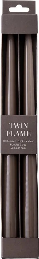 TWIN FLAME Sada sviečok 2 ks 31 cm - šedohnedá