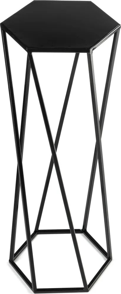 STOJAN NA KVETINÁČ HEXAGON 70X24X27 CM ČIERNA