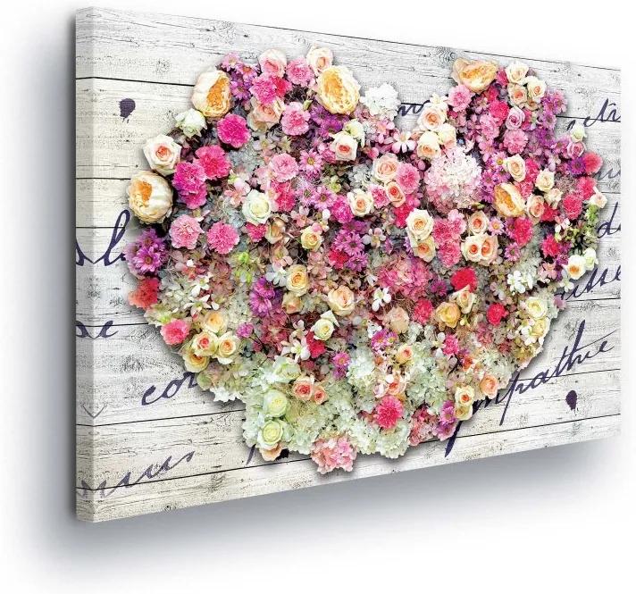 GLIX Obraz na plátne - Flower Heart 100x75 cm