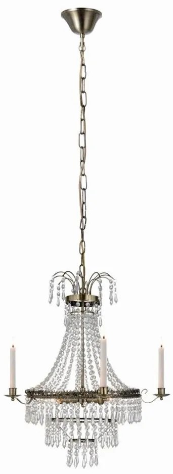 Markslöjd 105157 - Krištáľový luster na reťazi MARIELUND 3xE14/40W/230V mosadz