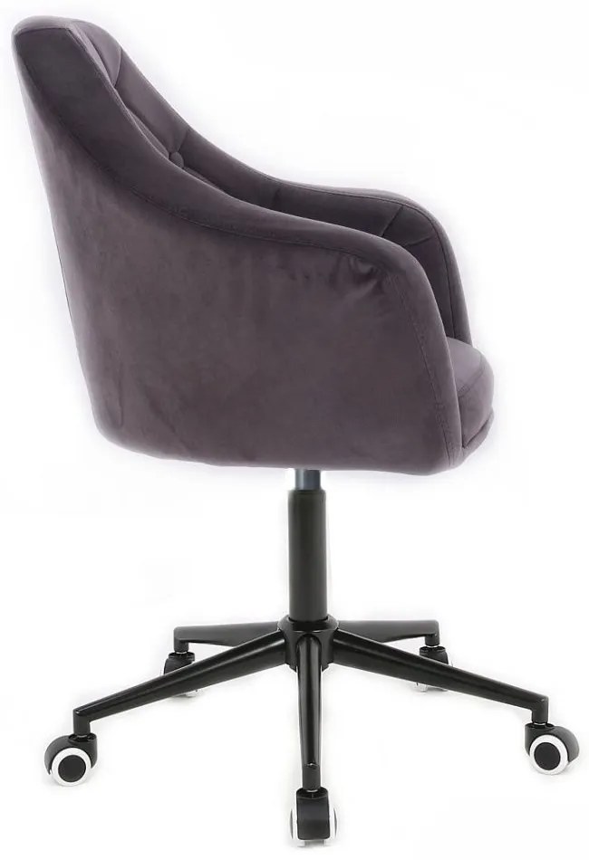 LuxuryForm DESIGN Kreslo ANDORA VELUR na čierne podstave s kolieskami - tmavo šedé