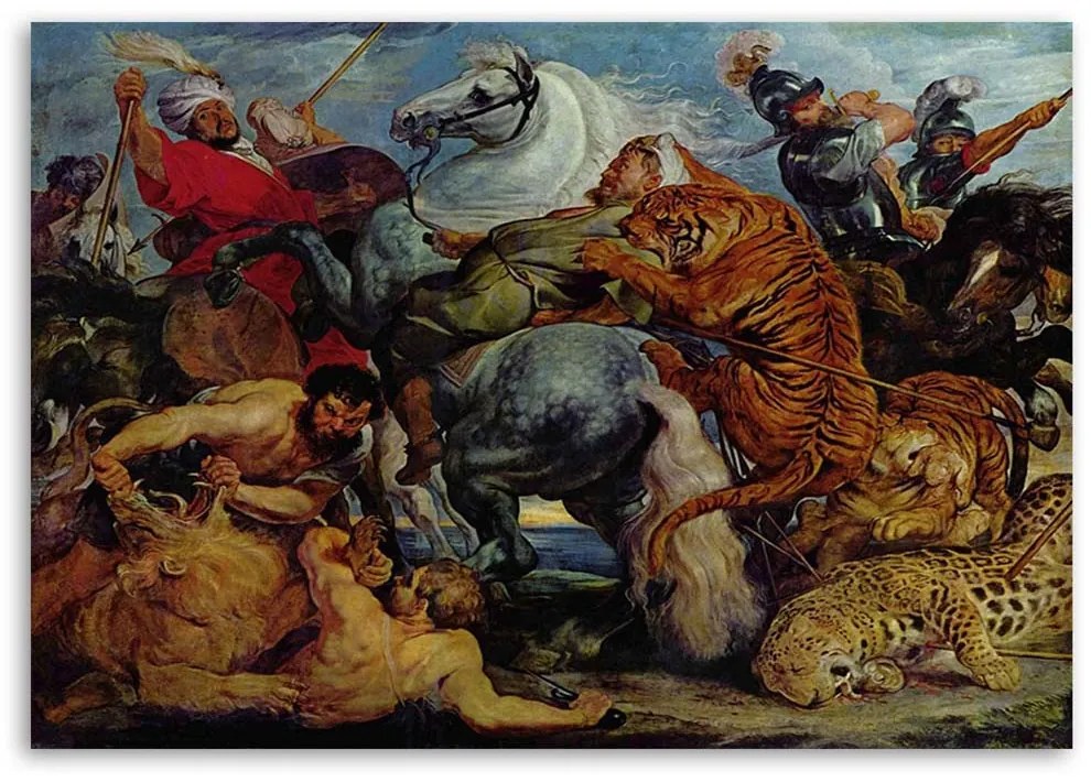 Gario Obraz na plátne Hon na tigra - Peter Paul Rubens, reprodukcia Rozmery: 60 x 40 cm