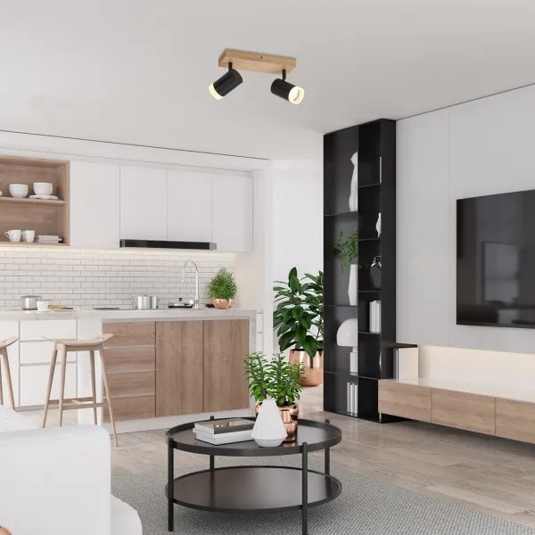 Rabalux 73122 - Stropné bodové svietidlo TORAS 2xGU10/5W/230V dub