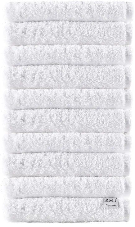 Sada uteráky bavlnené biele 10 ks 50 x 90 cm EMI