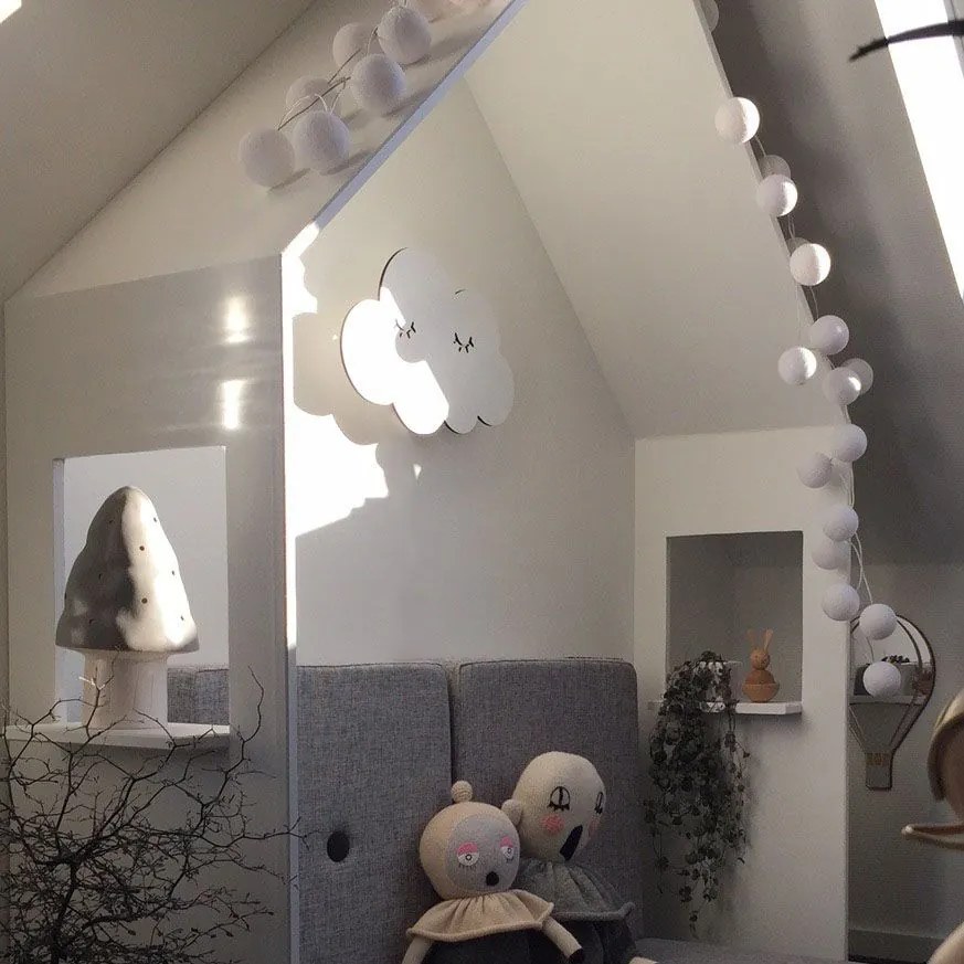 Dotyková nástenná lampa MASELIVING Spiaci obláčik biely