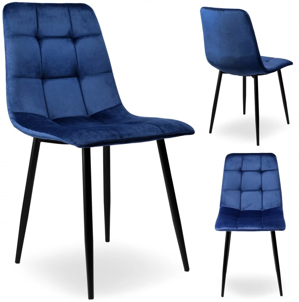 Čalúnená stolička DENVER zamat modrá