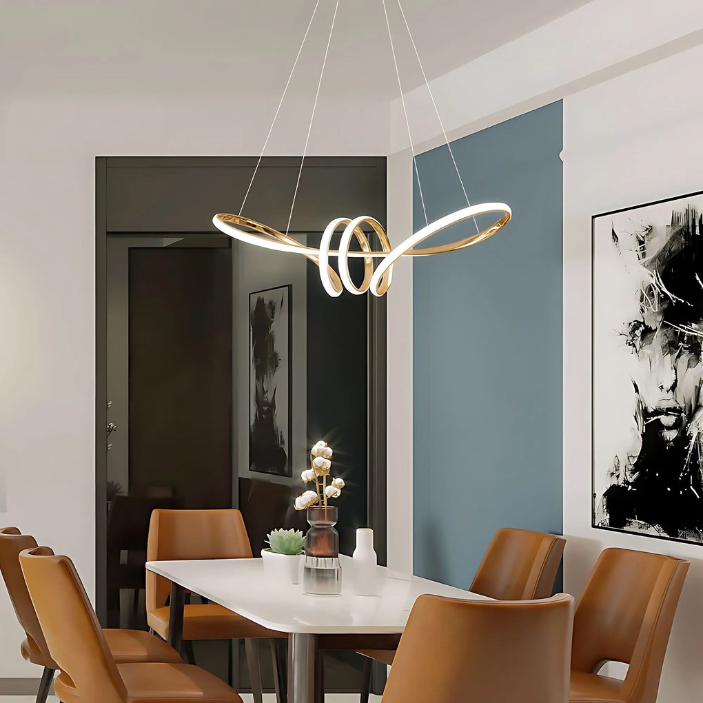Toolight Toolight, LED závesné osvetlenie 120cm, 48W, 3000K, LHJ036-CP, zlatá, OSW-50016