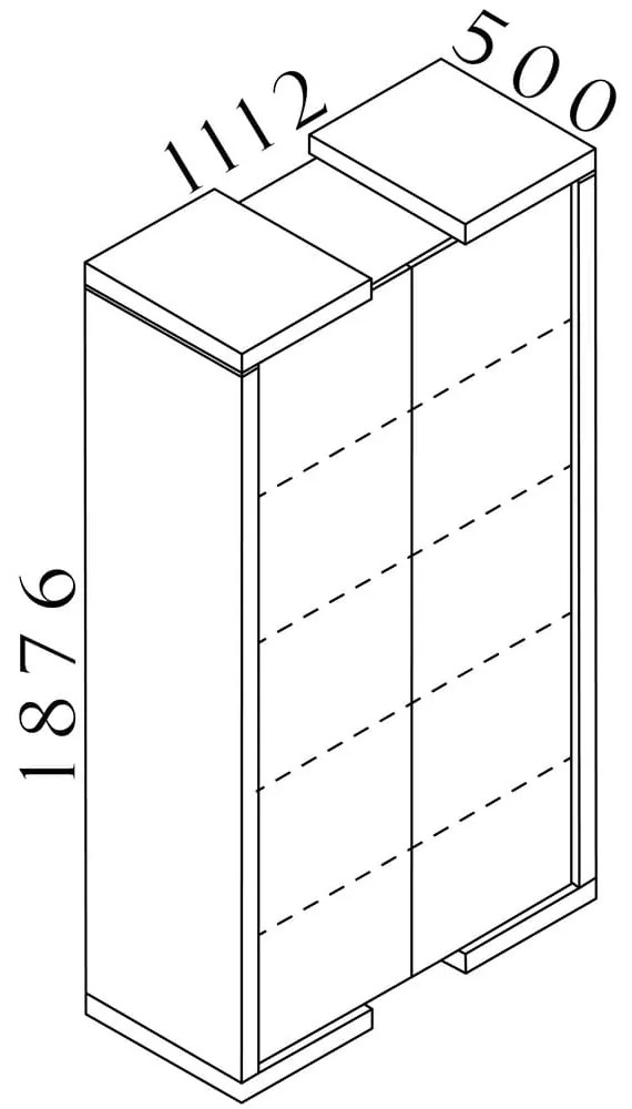 Vysoká skriňa Lineart 111,2 x 50 x 187,6 cm, brest tmavý / biela