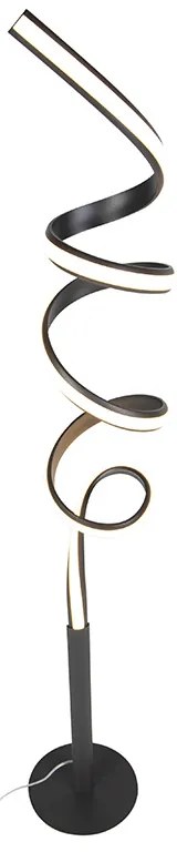 Dizajnová stojaca lampa čierna vrátane LED a stmievača - Twisted