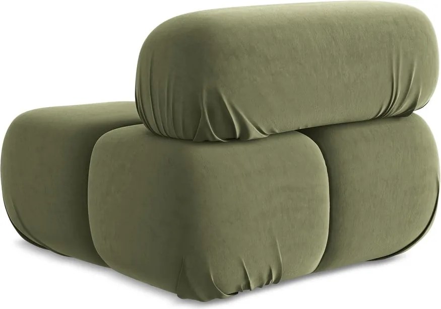 Svetlozelený zamatový modul pohovky Lokua – Makamii