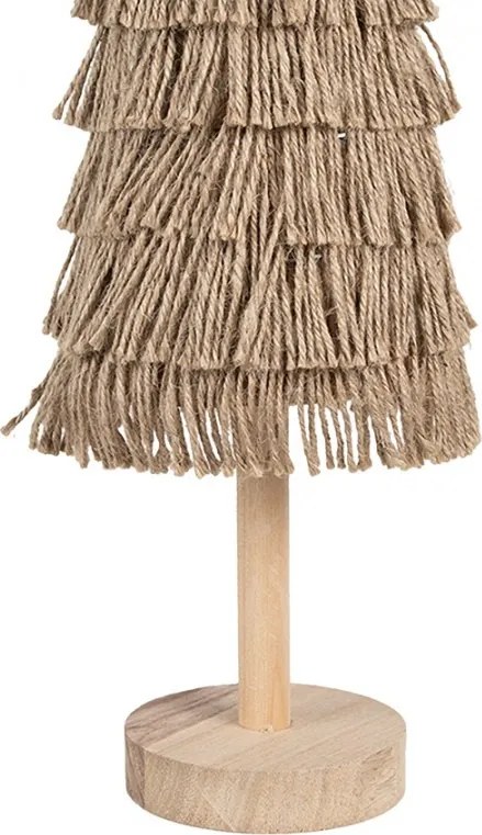 Dekorace vánoční stromek s jutovým provázkem - Ø 14*42 cm