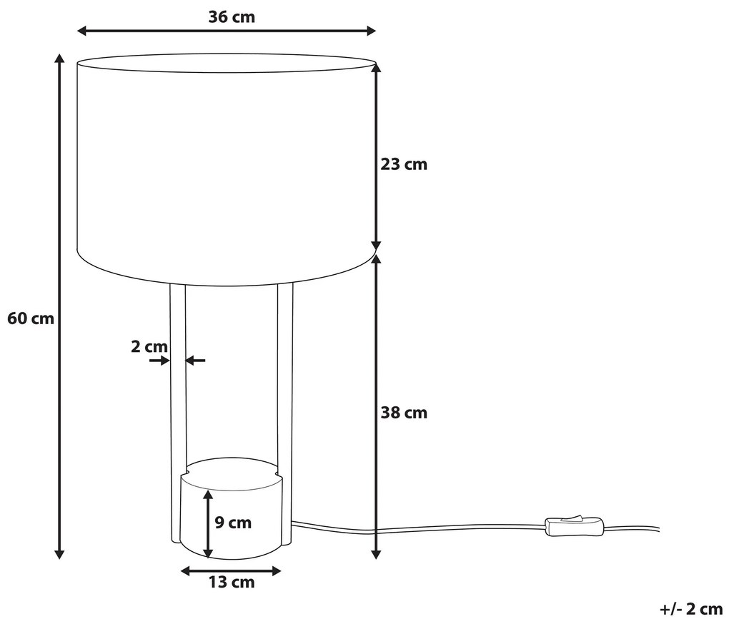 Stolná lampa 60 cm biela REMUS Beliani