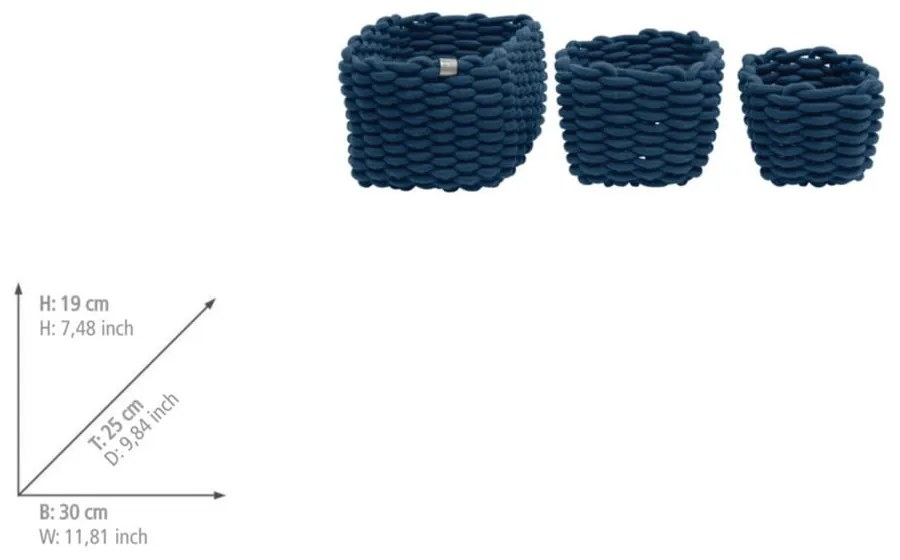Látkové košíky v súprave 3 ks 30x25x19 cm Tom Tailor – Wenko