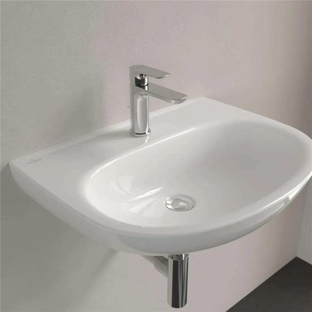 VILLEROY &amp; BOCH O.novo závesné umývadlo s otvorom, bez prepadu, 600 x 460 mm, biela alpská, s povrchom CeramicPlus, 4A4061R1