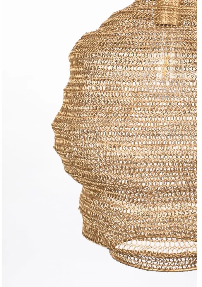 Závesné svietidlo v zlatej farbe White Label Lena, ø 48 cm