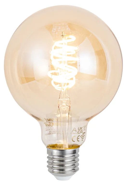 Inteligentné stropné svietidlo čierne a zlaté 40 cm vrátane Wifi G95 - Radiance